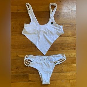 Spiritual Gangster Bikini set, white, size small, NEW